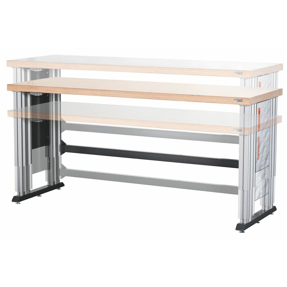 Elektriskt höjdjusterbar arbetsplats (4 lyftpelare) Bärförmåga max. 1000 kg 2000