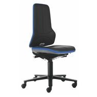 Arbetssnurrstol Neon, konstläder, med hjul, låg BLUE