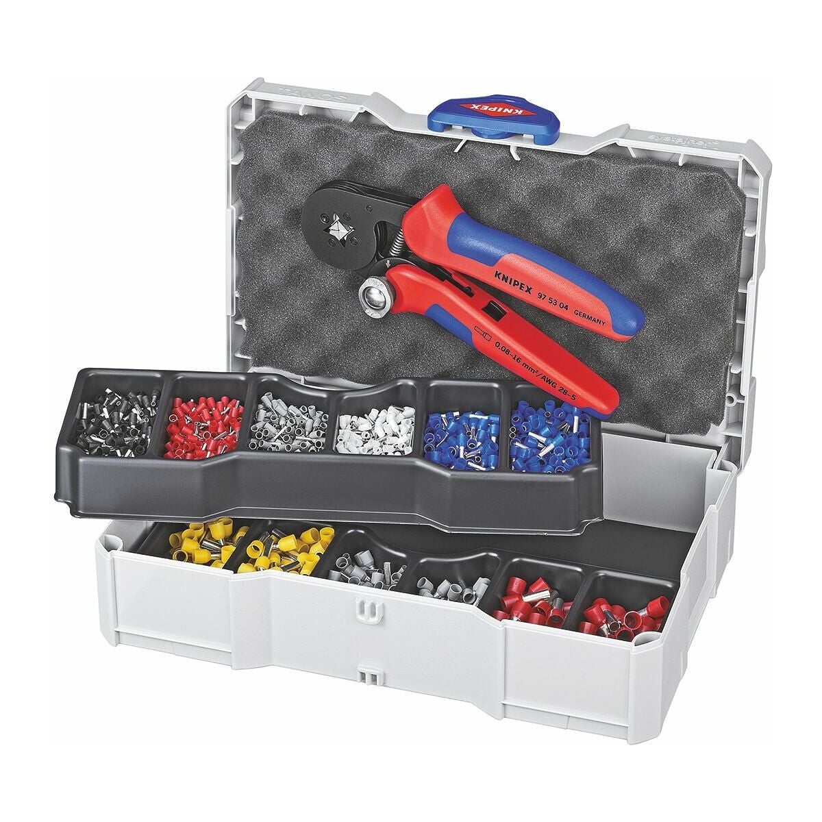 Crimpsortiment ändhylsor inklusive presstång