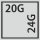 Lådornas effektiva yta i G: 20×24
