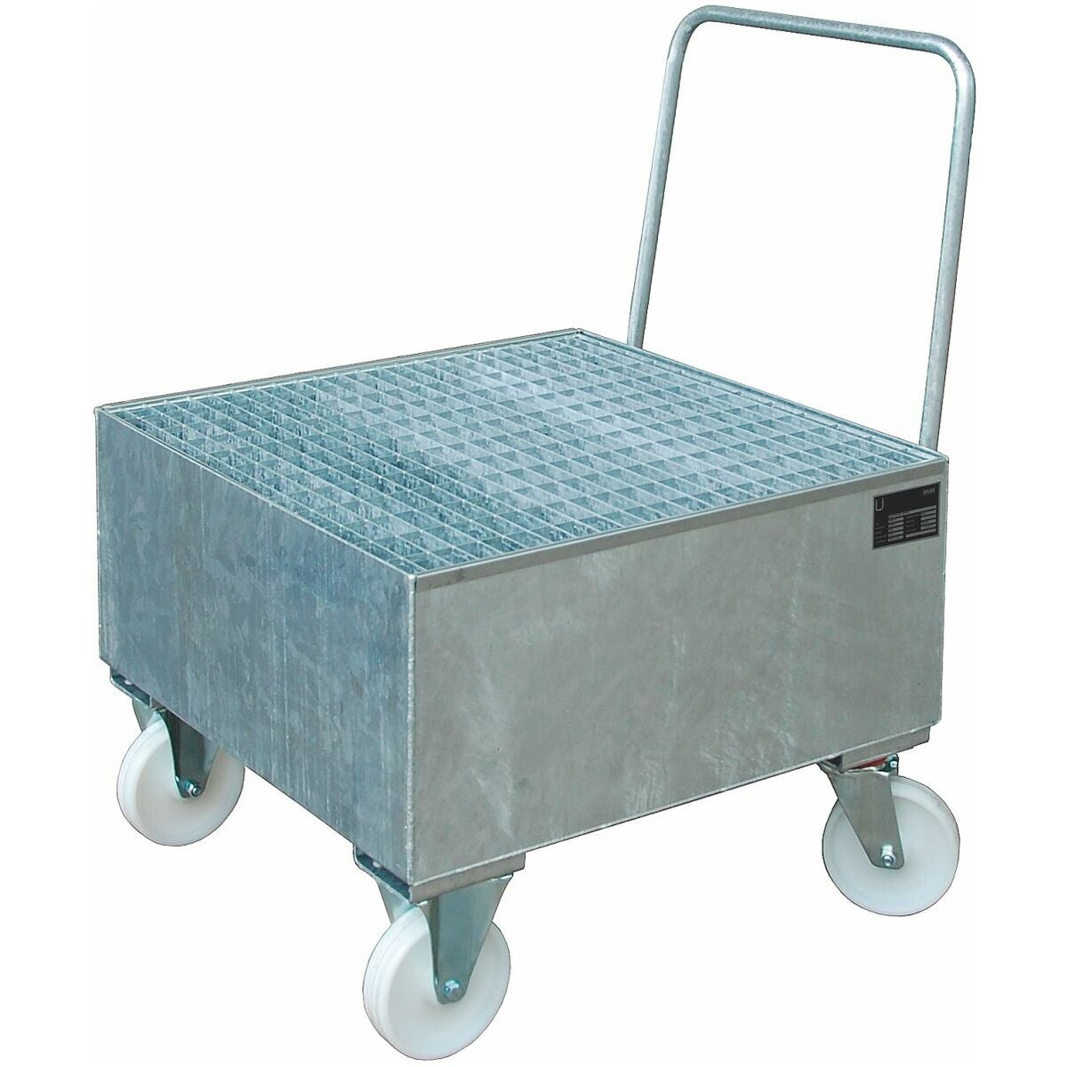 Uppsamlingstråg för 200-litersfat förzinkat, rullbart