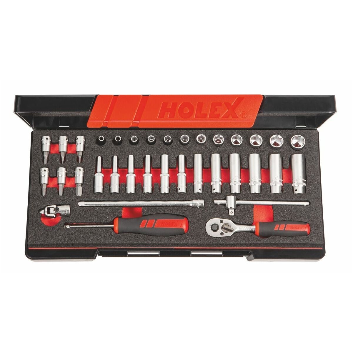 Hylsnyckelsortiment med långa hylsor, 1/4 tum fyrkant 35 delar 6