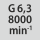 Balanseringskvalitet G vid varvtal: G 6,3 vid 8000 min<sup>-1</sup>