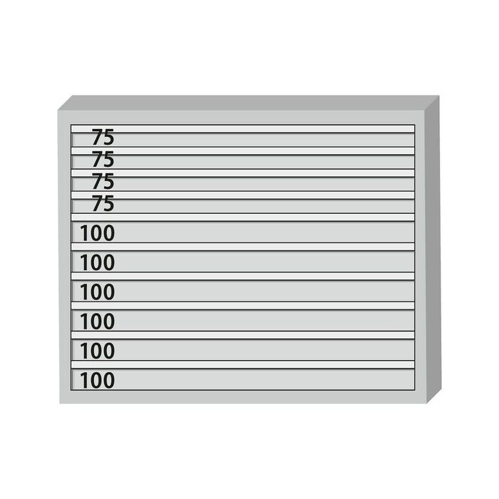 Verktygsskåp komplett med lådor 75 kg 1000/10