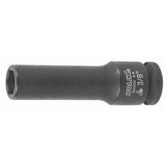 IMPACT-hylsnyckelinsats sexkant, 3/8 tum, lång utförande med tumdimensioner 3/8 tuuma