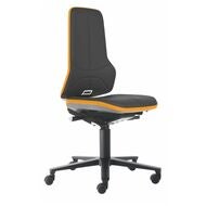Arbetssnurrstol Neon, konstläder, med hjul, låg ORANGE