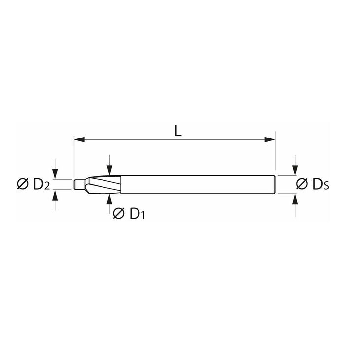 Miniförsänkare för genomgående hål 90° 3,3X1,7 mm