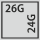 Lådornas effektiva yta i G: 26×24