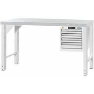 ESD Vario arbetsbänk med hurts höjd 850 mm, ESD-skiva 12×20G