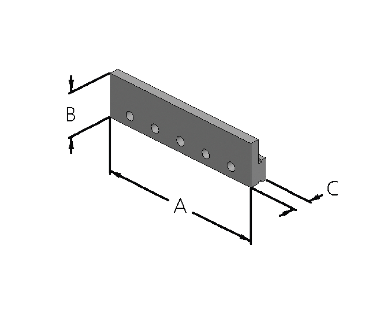 Positioneringslist för stegback grepp med T-spår MSA 160