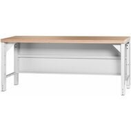 Vario Basic arbetsbänk, med bakvägg, höjd 850 mm, Multiplex-bokskiva 2000 mm