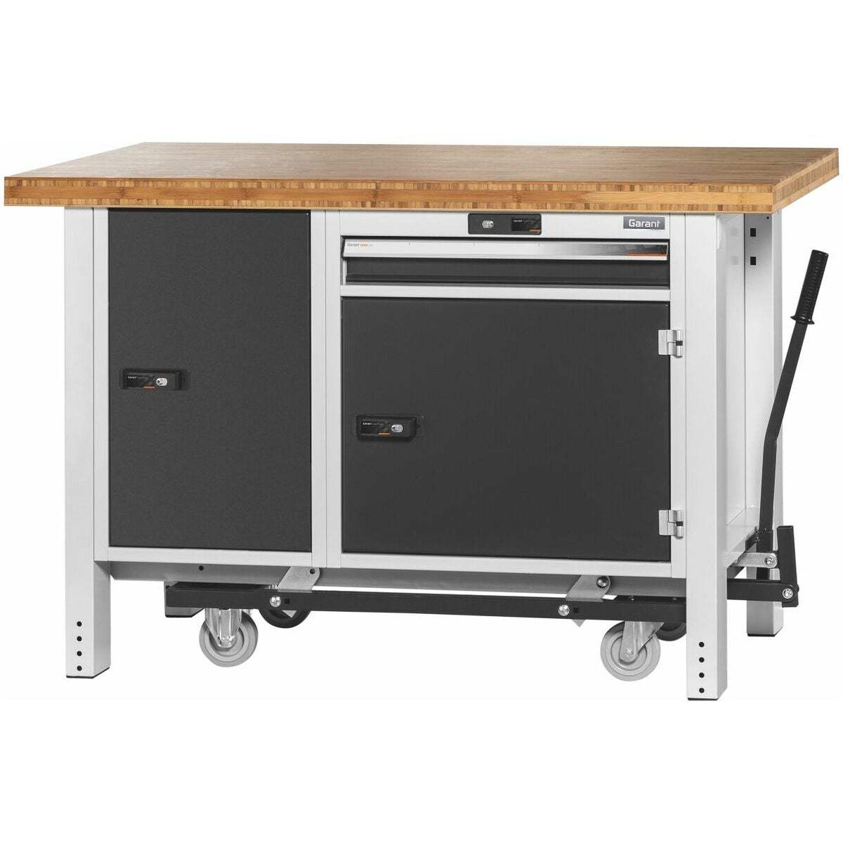 Arbetsbänk med åtverk, utan höjdjusteringsapparat och skruvstycke, med bambuskiva 20×20G