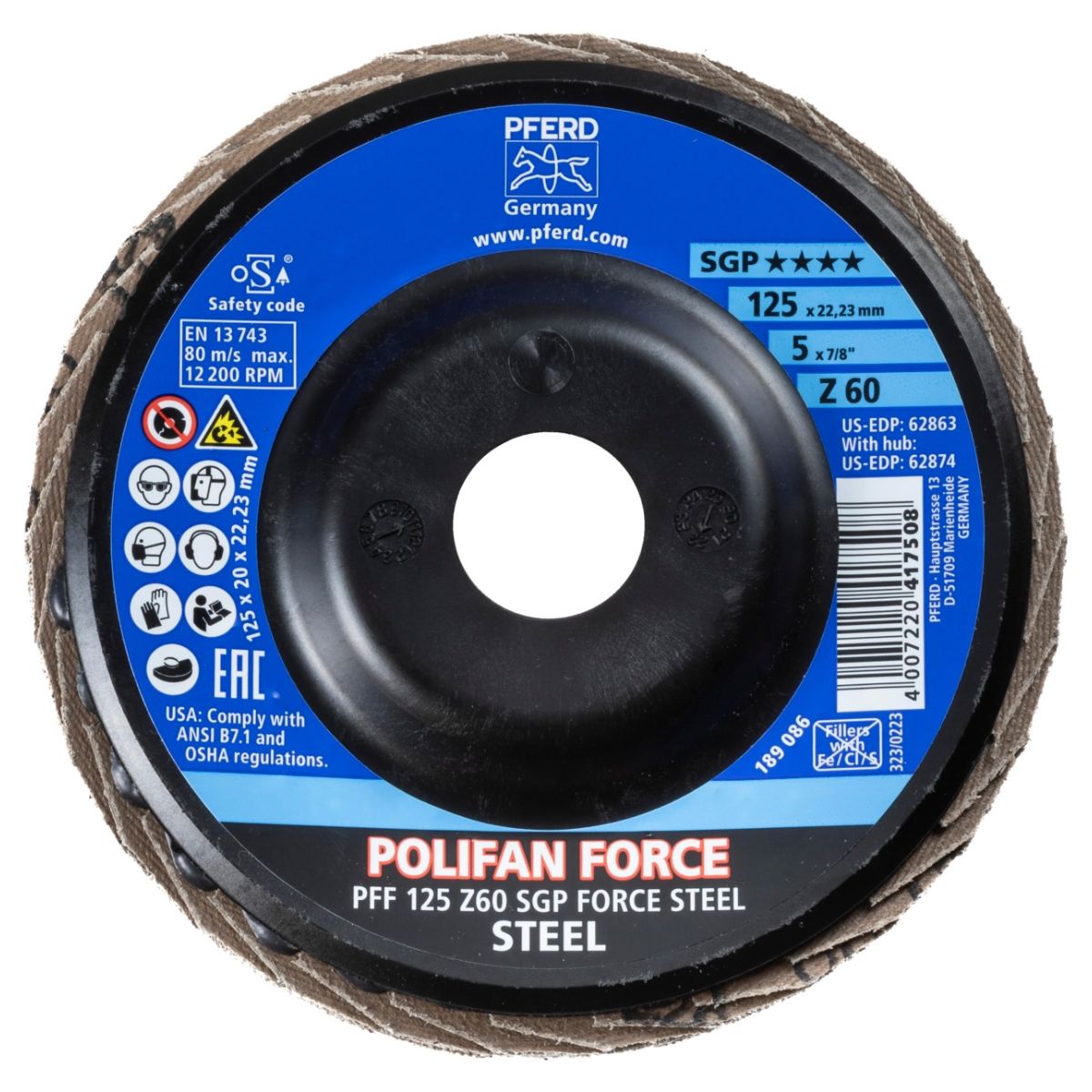 Lamellslipskiva FORCE STEEL (Z SGP) för stål 60