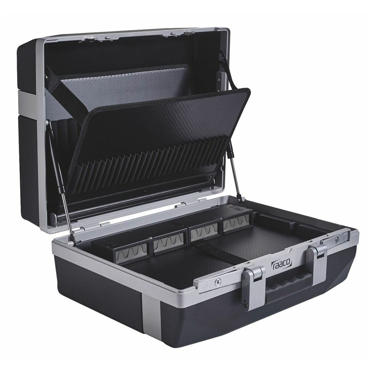 Serviceverktygsväska med bottenlåda och verktygstavlor