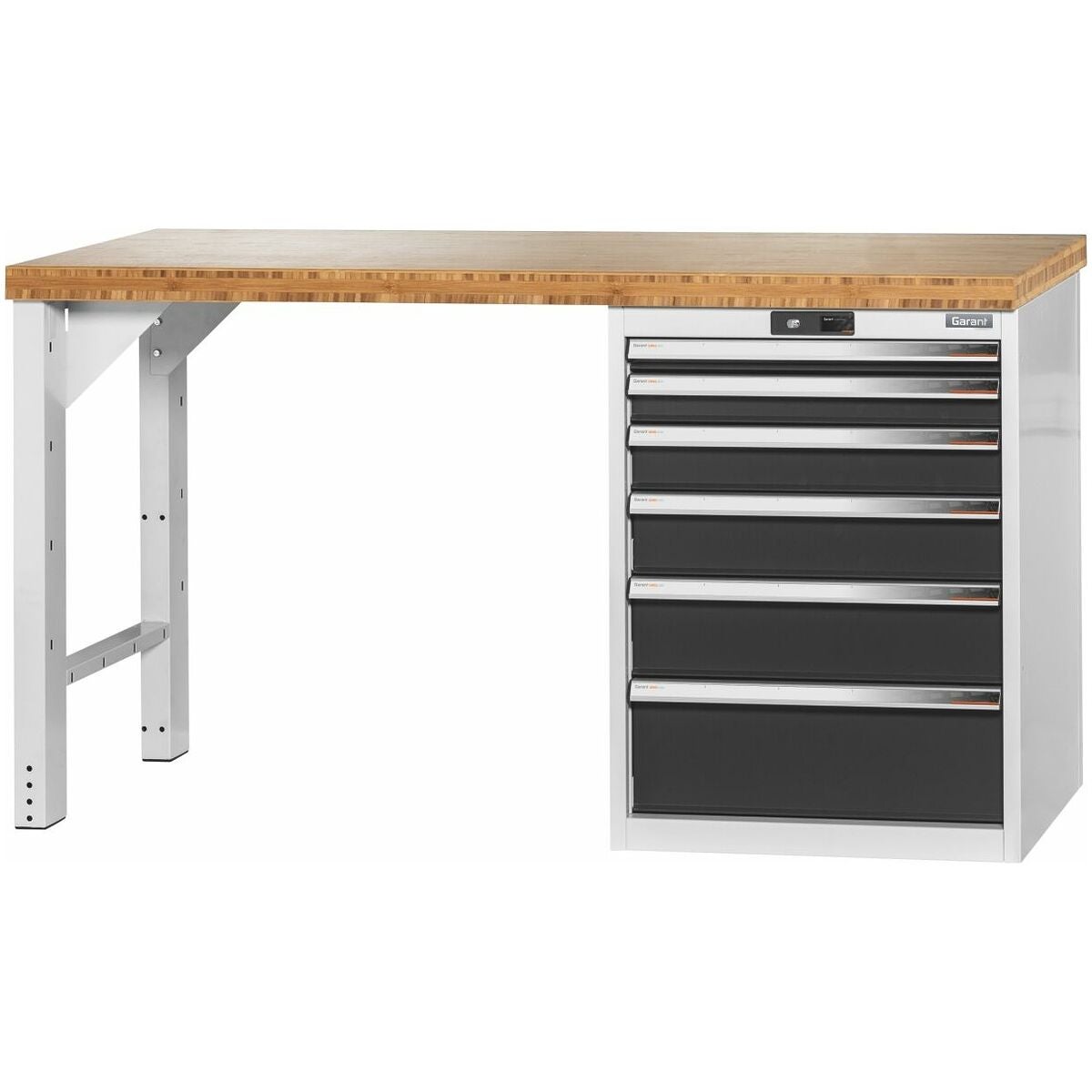 Vario arbetsbänk med hurts 24G, höjd 850 mm, Bambuskiva 20×20G