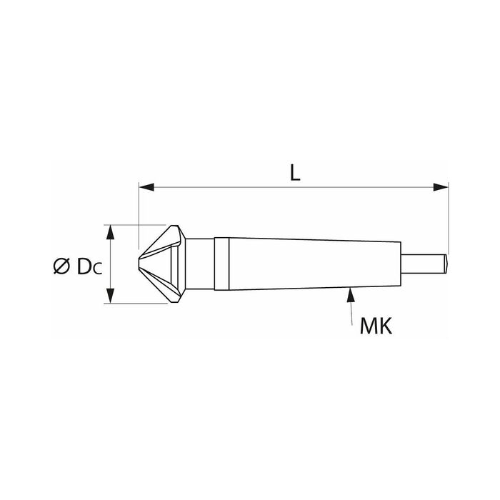 Konisk precisionsförsänkare 90° 19 mm