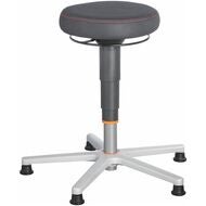 Ergonomisk arbetspall, tygstoppning, med glidknappar