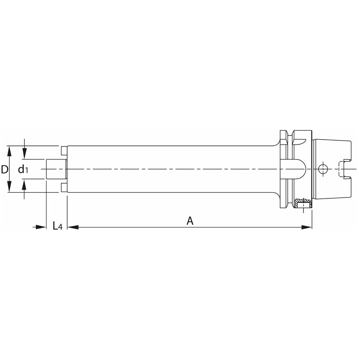 Ändfräsdorn vibrationsdämpad, cylindrisk, med kylkanalhål 22 mm