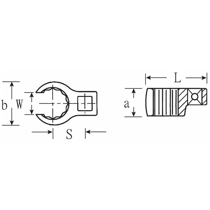 Tuppfotnyckel Öppen ringform 18 mm