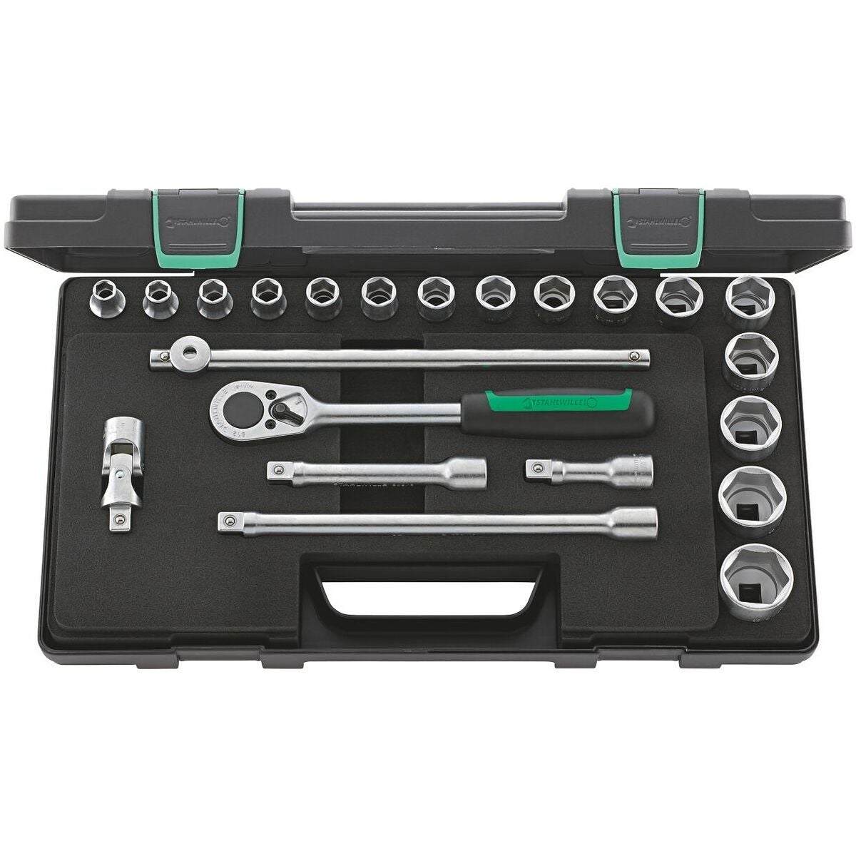 Hylsnyckelsortiment 1/2 tum fyrkant 22 delar 6