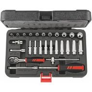 Hylsnyckelsortiment, 1/4 tum fyrkant, tum 27 delar
