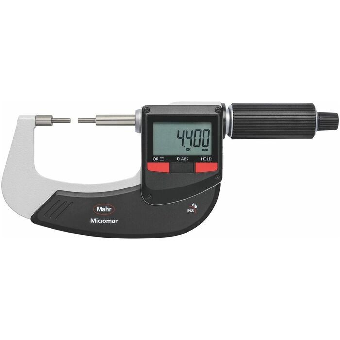 Digital bygelmikrometer med förskjutna mätytor i-wi 0-25 mm