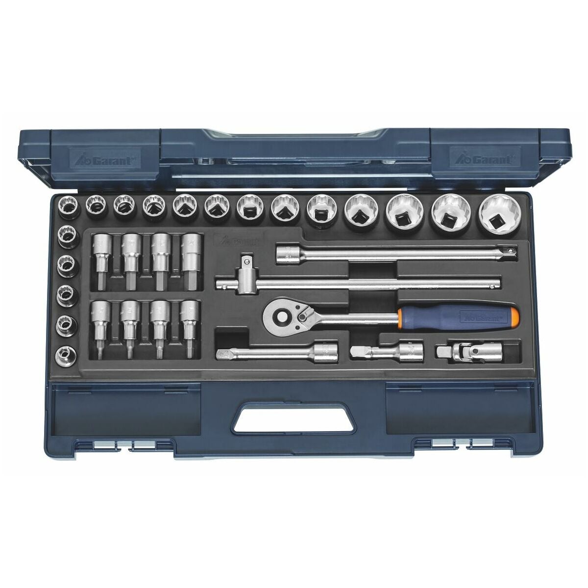 Hylsnyckelsortiment 1/2 tum fyrkant 32 delar