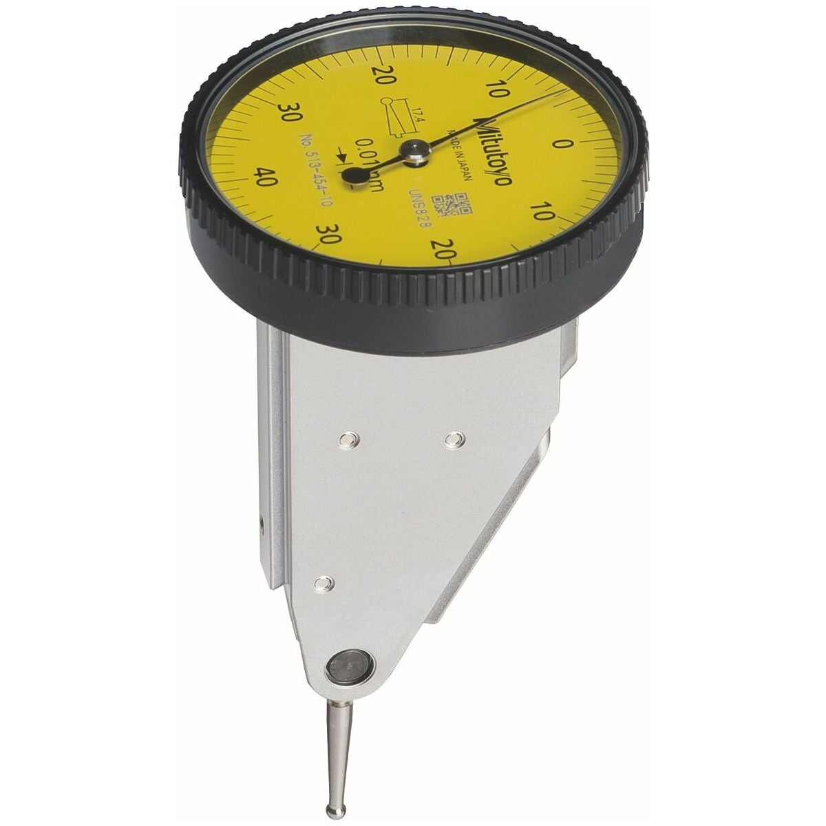 Vippindikator med horisontal klocka, mätspetsarmlängd 17,4 mm