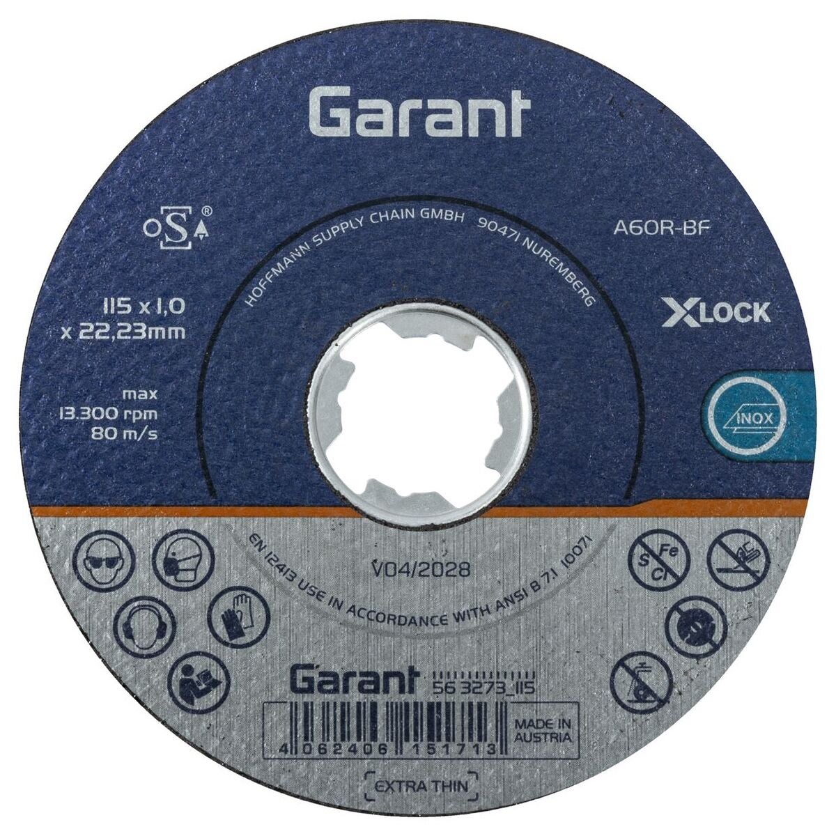 Kapskiva, högkapacitetsutförande X-LOCK EXTRA TUNN INOX