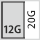 Fyllnadsgrad i låda i G: 12×20