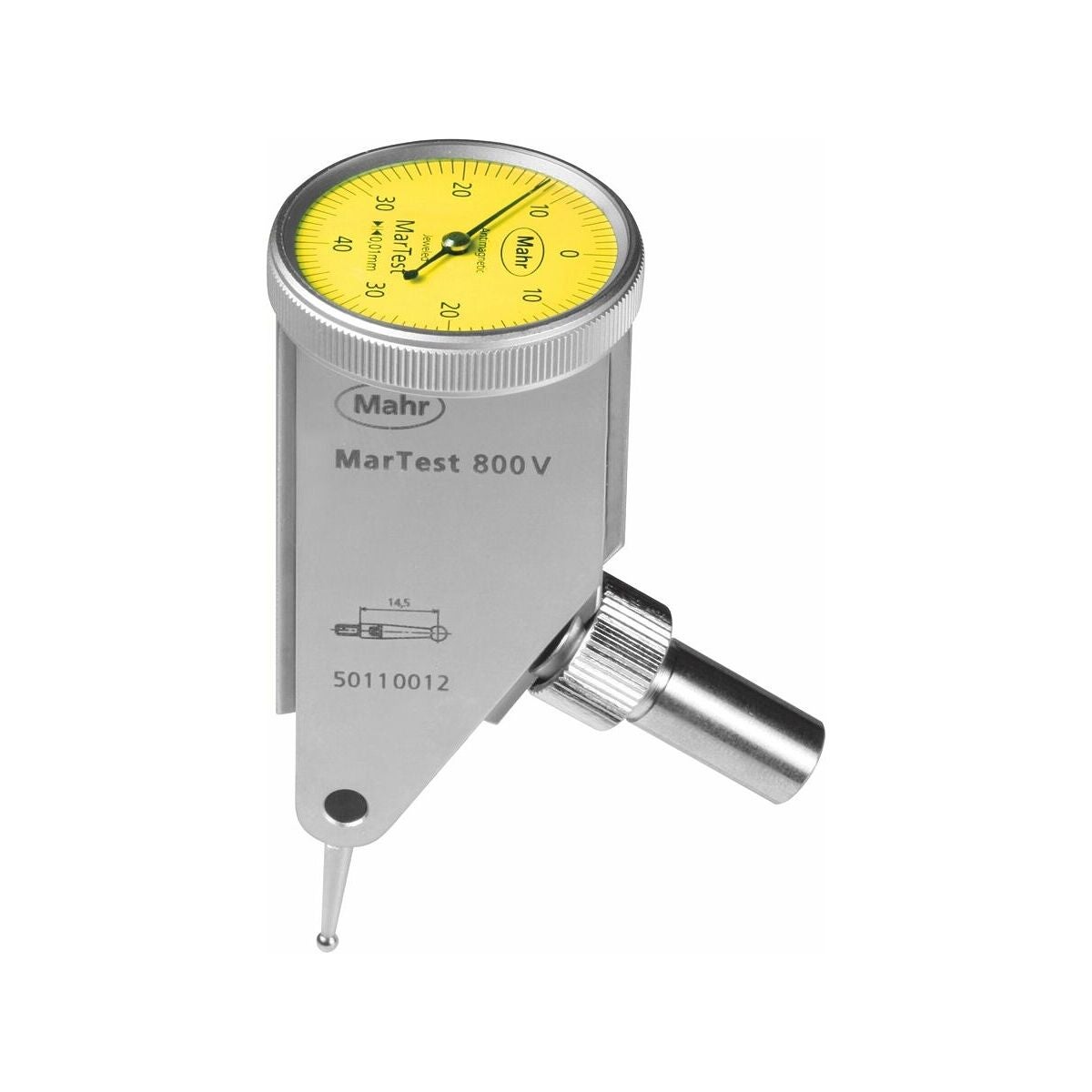 Vippindikator med horisontellt ur mätspetslängd 14,5 mm 0,4/28 mm