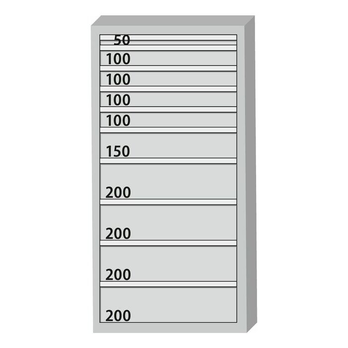 Verktygsskåp komplett med lådor 200 kg 1500/10