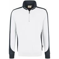 Zip-Sweatshirt Contrast Mikralinar® vit