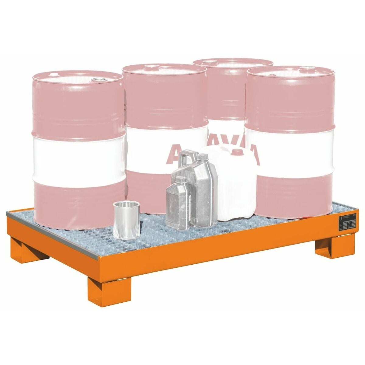 Uppsamlingstråg för 60-litersfat lackerat med galler