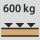 Bärförmåga arbetsbänk/bord − maximal jämnt fördelad last (på trä): 600 kg