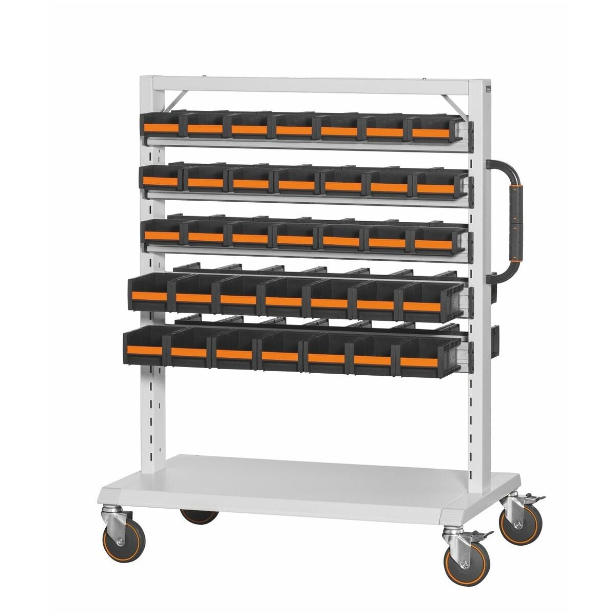 Monteringsvagn, utrustad med GARANT öppna förvaringslådor