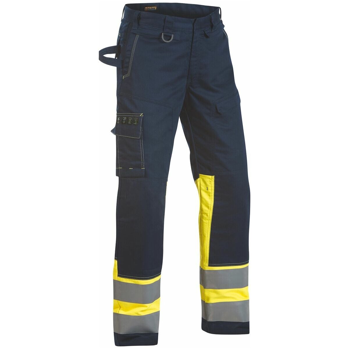 Multinorm-byxor marinblå/gul