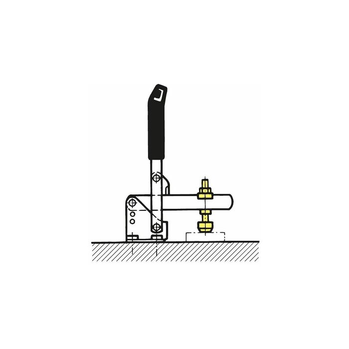 Vertikal spännare med vågrät fot, rostfri 1