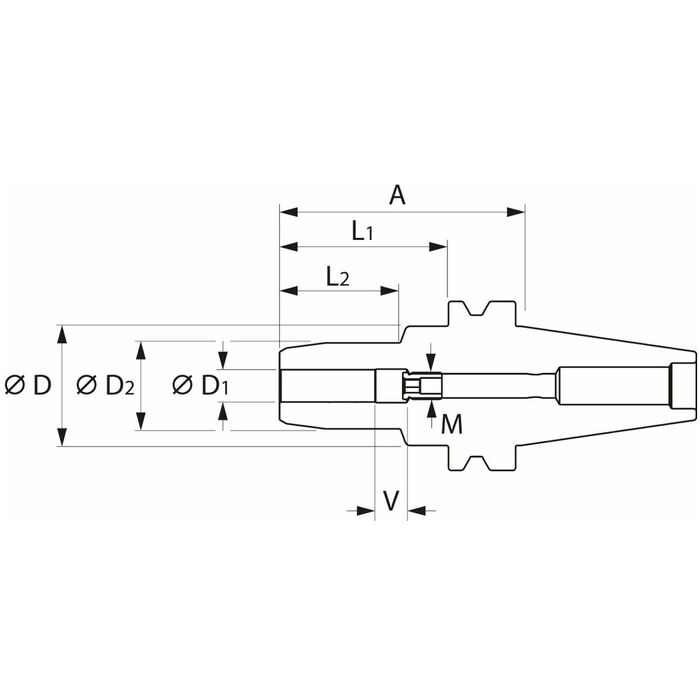 Hydro-Dehn spännchuck BASIC kort, smal, form ADB 10 mm