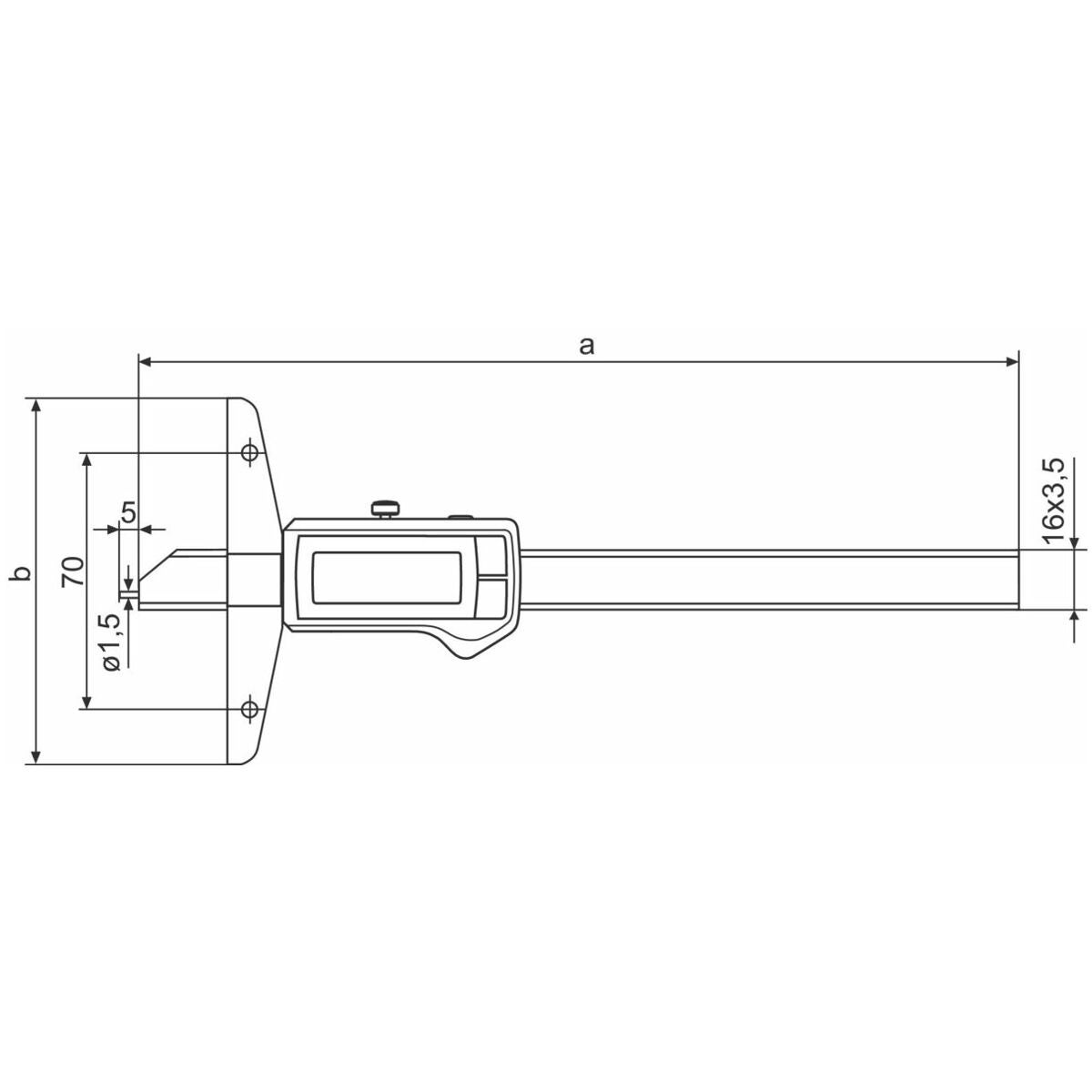 Digitalt djupmått IP67 med i-wi 150 mm