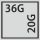 Lådornas effektiva yta i G: 36×20