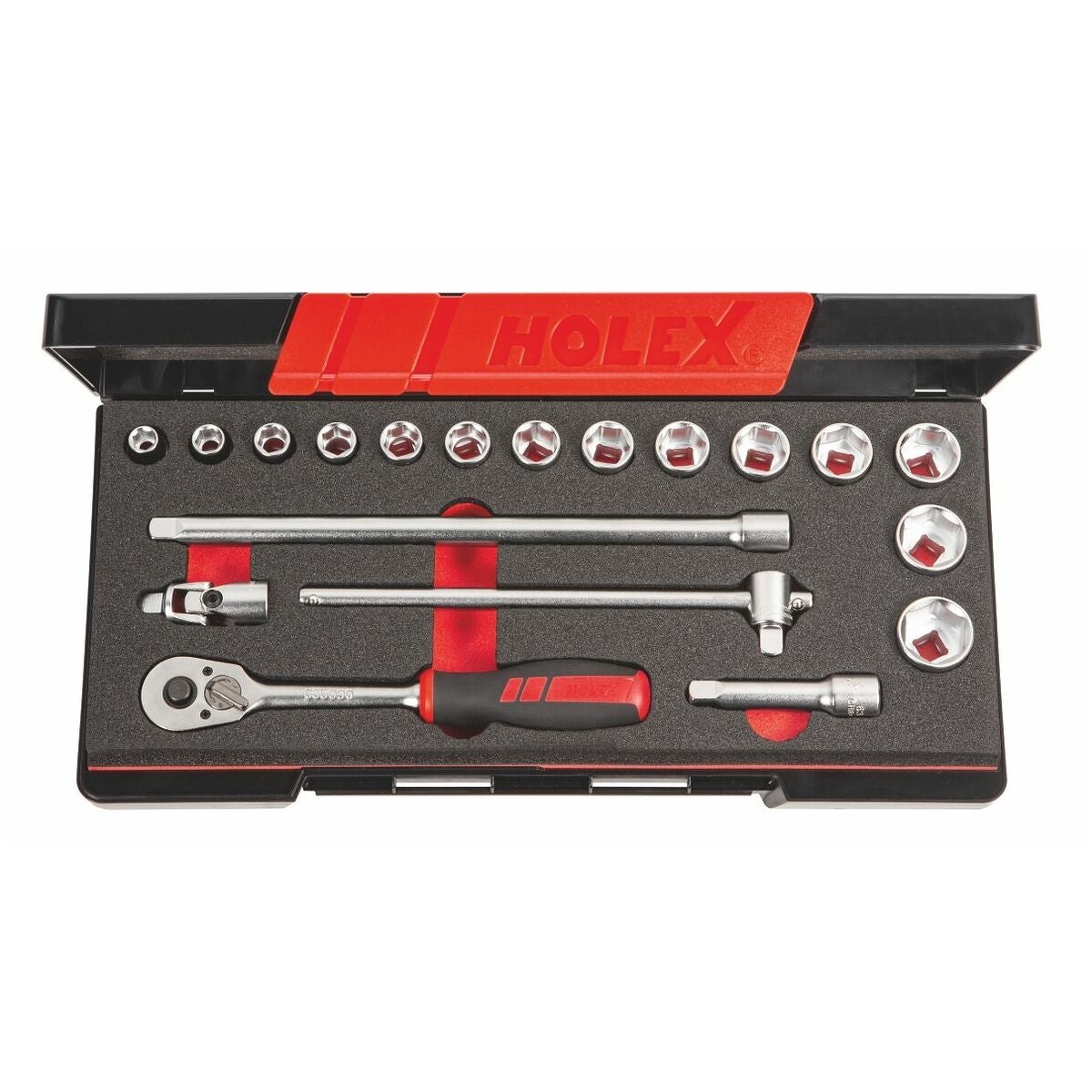 Hylsnyckelsortiment 3/8 tum fyrkant 19 delar 6