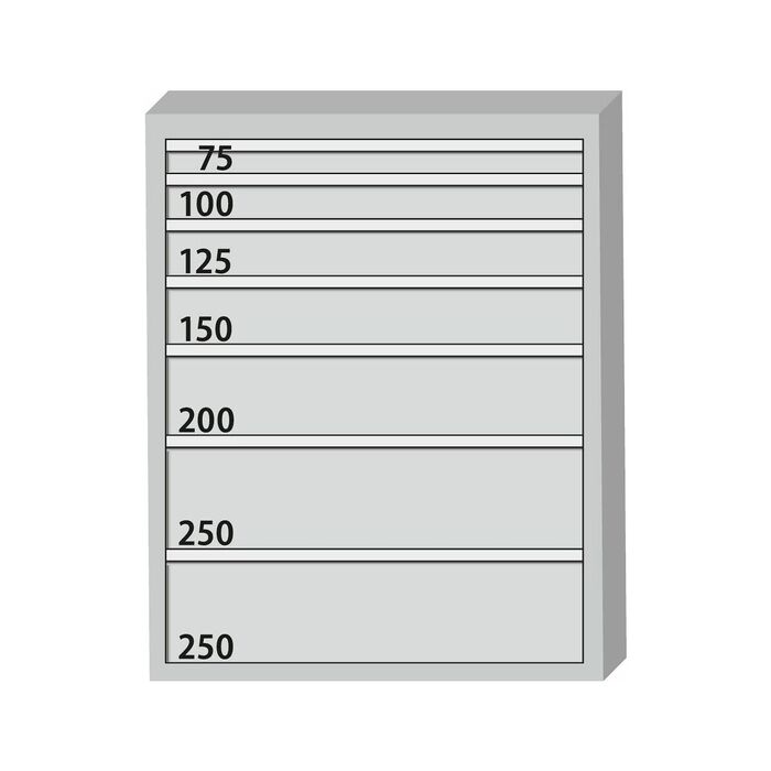 Verktygsskåp komplett med lådor 75 kg 1250/7