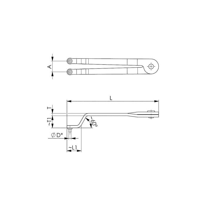 Ställbar stiftnyckel böjda 4 mm