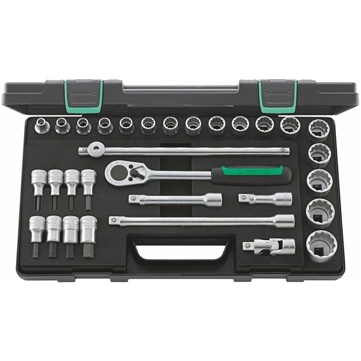 Hylsnyckelsortiment 1/2 tum fyrkant 31 delar 12