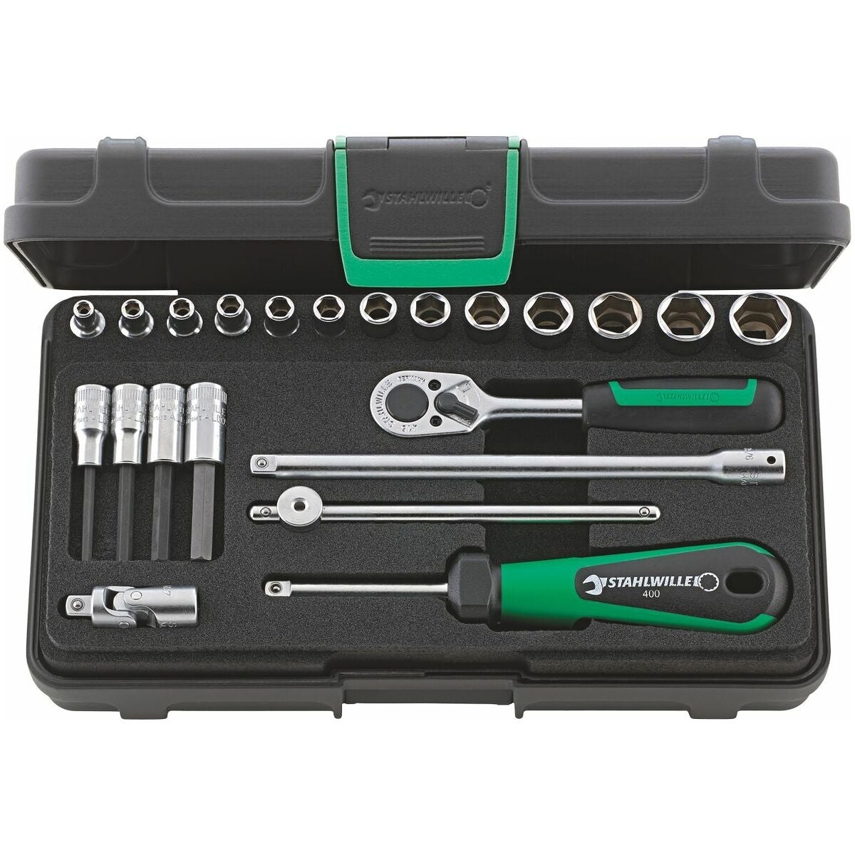 Hylsnyckelsortiment 1/4 tum fyrkant 22 delar 6