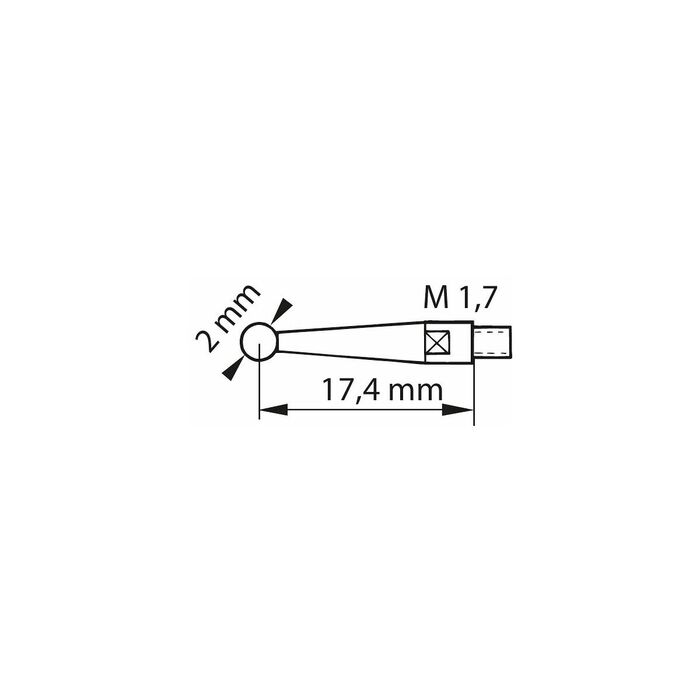 Vippindikator med horisontal klocka, mätspetsarmlängd 17,4 mm 0,4/39 mm