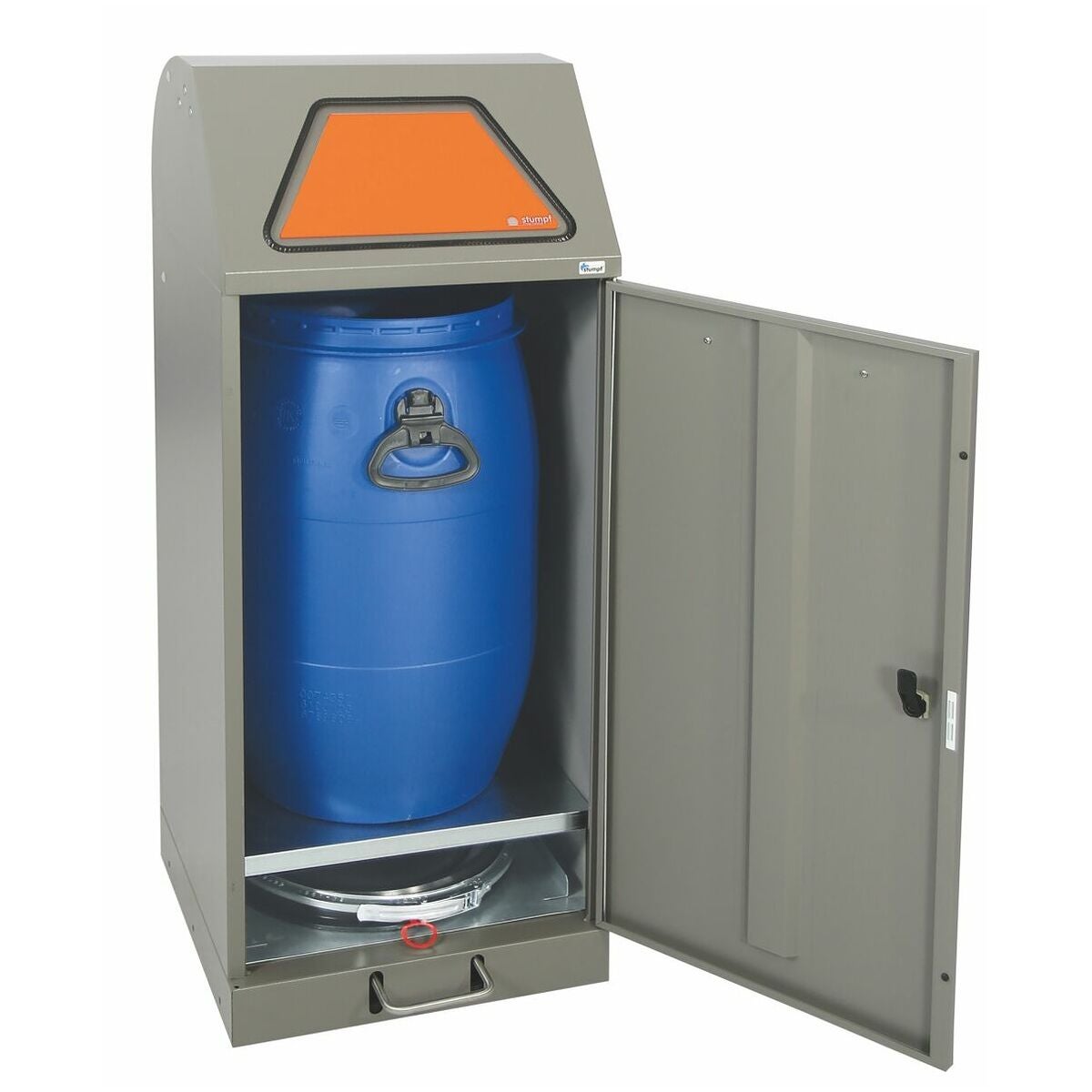 Uppsamlingsbehållare med tank med lock