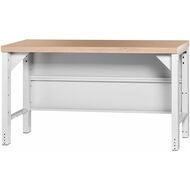 Vario Basic arbetsbänk, med bakvägg, höjd 850 mm, Multiplex-bokskiva 1500 mm