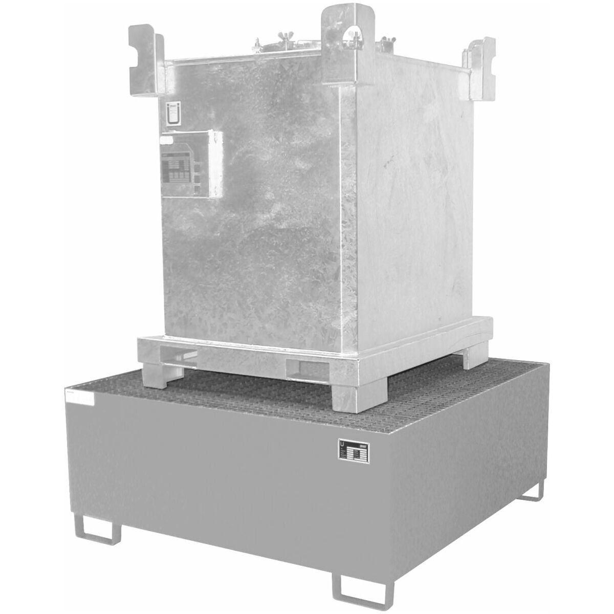 Uppsamlingstråg för 1000-l-IBC förzinkade